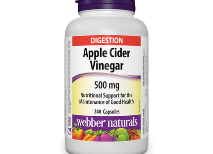 Webber Naturals - Vinaigre de cidre 500 mg | 240 capsules