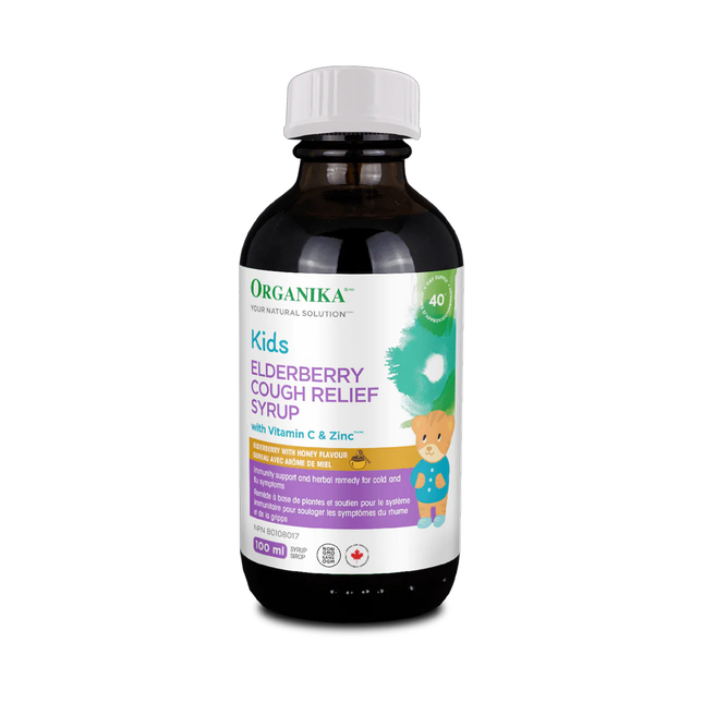 Organika - Kids Elderberry Cough Relief Syrup, Elderberry & Honey Flavour | 100 mL