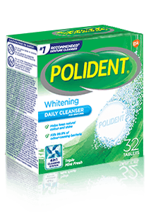 Polident Whitening Daily Cleanser for Dentures | 32 Tablets