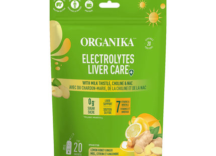 Organika - Electrolytes Liver Care, Lemon Honey Ginger | 20 Satchets x 6 g