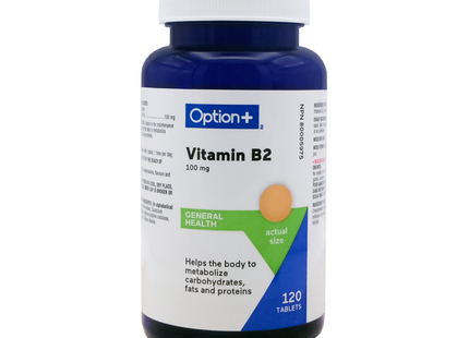 Option+ Vitamin B2 100 mg | 120 Tablets