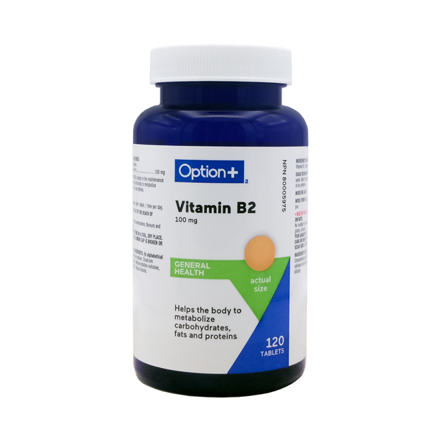 Option+ Vitamin B2 100 mg | 120 Tablets