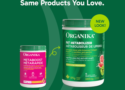 Organika - Metaboost Fat Metabolizing Complex Collagen Powder, Tangy-Sweet Grapefruit | 275 g