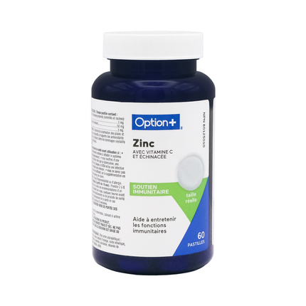 Option+ Zinc with Vitamin C and Echinacea | 60 Lozenges