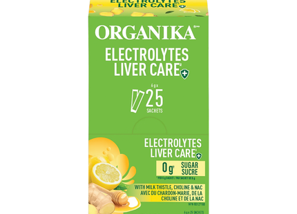 Organika - Electrolytes Liver Care, Lemon Honey Ginger | 25 Satchets x 6 g