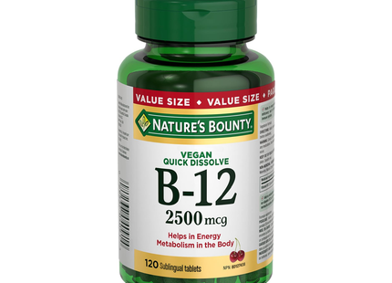 Nature's Bounty - Vitamine B12 2500 mcg, saveur cerise | 120 microcomprimés