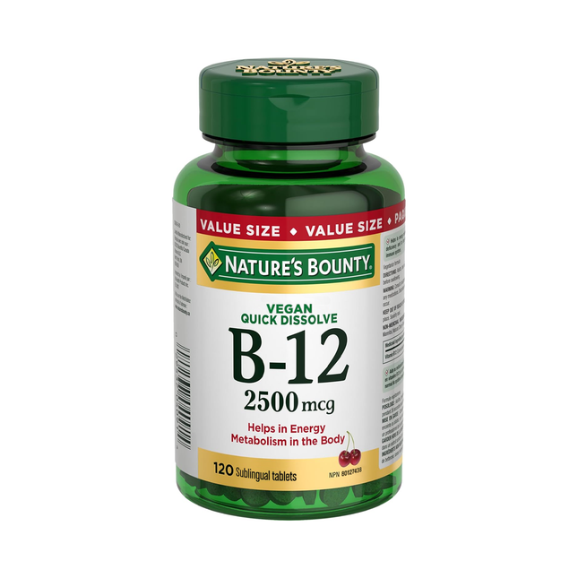 Nature's Bounty - Vitamine B12 2500 mcg, saveur cerise | 120 microcomprimés