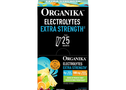 Organika - Électrolytes Extra Forts, Punch aux Fruits | 25 Sachets x 6 g