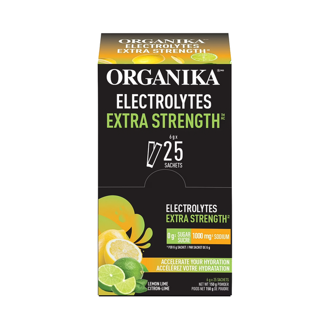 Organika - Électrolytes Extra Forts, Citron Vert | 25 Sachets x 6 g