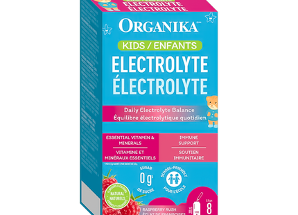 Organika - Kids Electrolyte Sticks, Raspberry Rush | 8 Satchets x 3.5g
