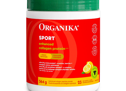 Organika - Sport Collagen Protein, Classic Lemonade | 564 g
