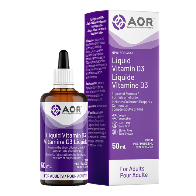 AOR - Vitamine D3 végétalienne liquide | 50 ml