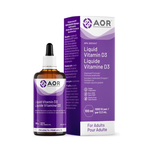 AOR - Liquid Vitamin D3 Drops 1000 IU | 100 mL