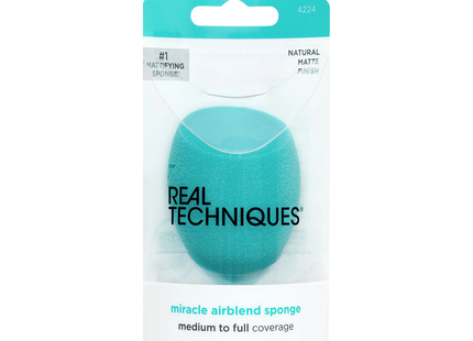 Real Techniques - Miracle Airblend Sponge Natural Matte Finish | Medium to Full Coverage