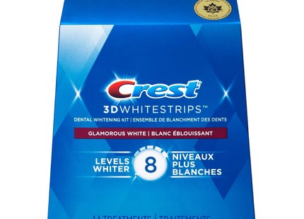 Crest - 3D Whitestrips - Kit de blanchiment dentaire - Blanc glamour | 28 bandes (14 traitements)