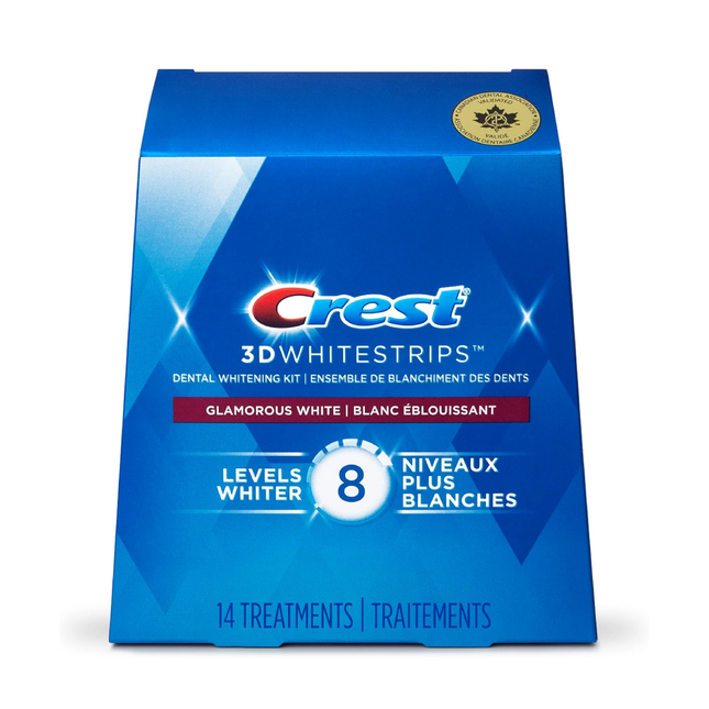 Crest - 3D Whitestrips - Kit de blanchiment dentaire - Blanc glamour | 28 bandes (14 traitements)