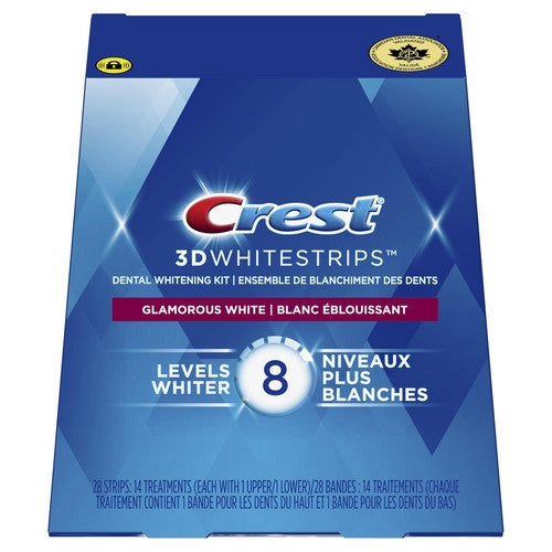 Crest - 3D Whitestrips - Kit de blanchiment dentaire - Blanc glamour | 28 bandes (14 traitements)