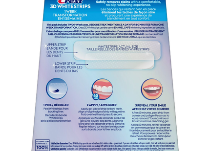 Crest - Bandes blanchissantes 3D White - Transformation en 1 semaine - 8 niveaux de blancheur | 14 traitements