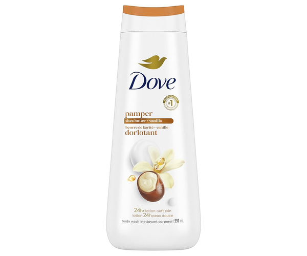 Gel Douche Dove Shea Butter & Vanilla - Format 750 Ml, Neuf, Parfum Vanille Et Beurre De Karité