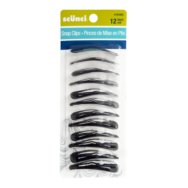 Scunci - Black Snap Clips | 12 pcs