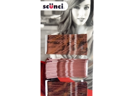 Scunci - No Slip Grip Curved Bobby Pins, Auburn | 48 pcs