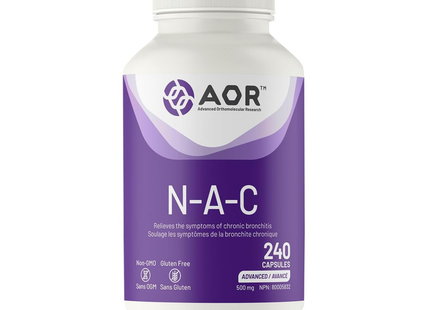 AOR - NAC N-Acetyl Cysteine Supplement 500 mg | 240 Capsules