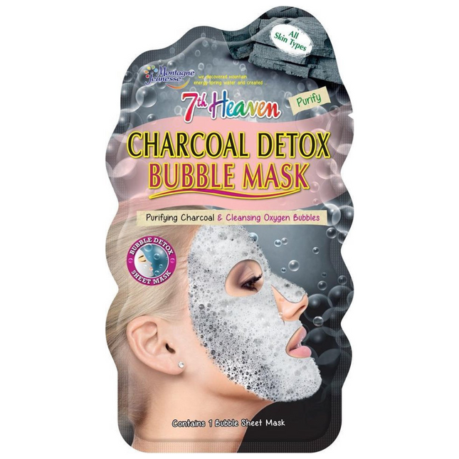 7th Heaven - Masque à bulles détox au charbon pour tous les types de peau | 1 masque en tissu à bulles