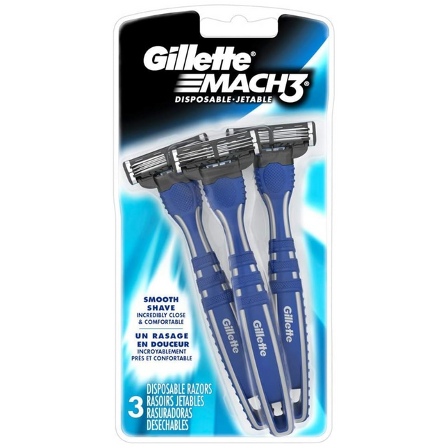 Gillette - Rasoirs jetables Mach 3 | 3 rasoirs