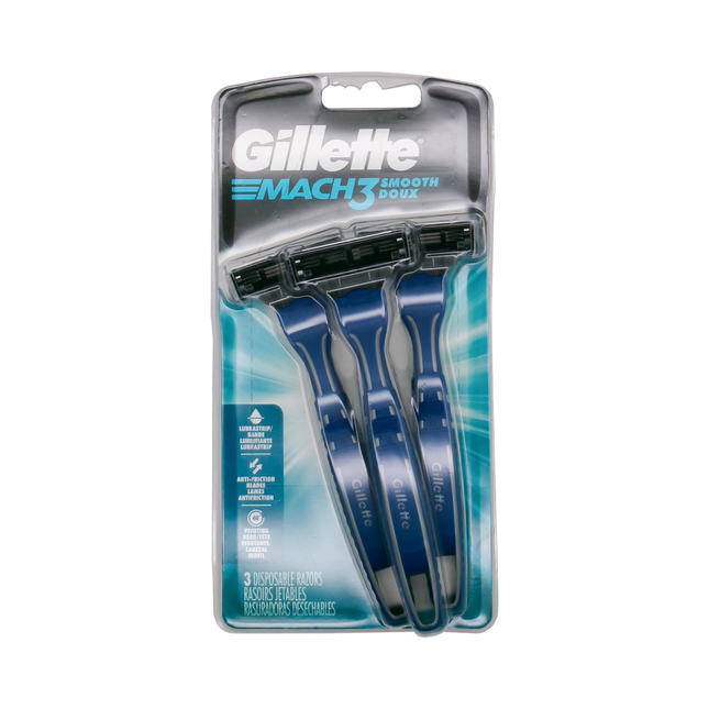 Gillette - Mach 3 Smooth Disposable Razors | 3 Razors