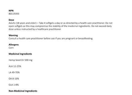 AOR - Hemp Seed Oil | 120 Capsules