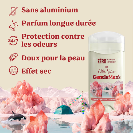 Old Spice - Gentlemans Aluminum Free Deodorant, Himalayan Sea Salt + Glacier Water | 85 g