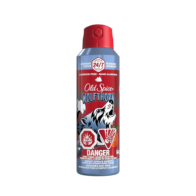 Old Spice - Wolfthorn Aluminum-Free Underarm & Body Deodorant Spray, Sweet Citrus | 144 g