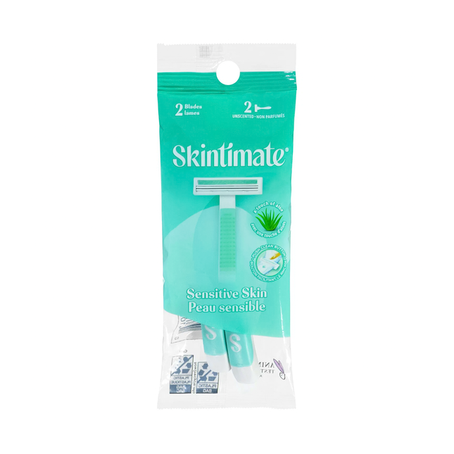 Skintimate - Disposable Twin Blade Unscented Razors | 2 Razors