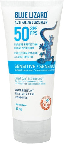 Blue Lizard - Mineral Sunscreen - Sensitive Body Lotion - SPF 50 | 89 mL