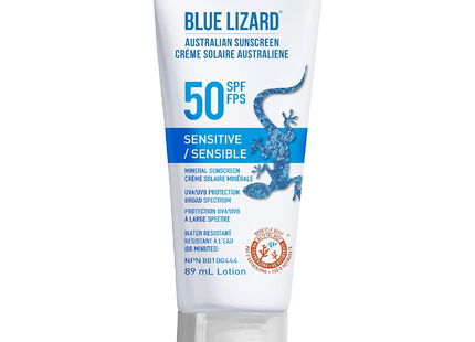 Blue Lizard - Mineral Sunscreen - Sensitive Body Lotion - SPF 50 | 89 mL