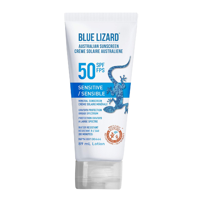 Blue Lizard - Mineral Sunscreen - Sensitive Body Lotion - SPF 50 | 89 mL