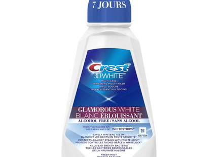 Crest - 3D White Multi-Care Whitening Mouthwash - Glamorous White Fresh Mint | 946 ml