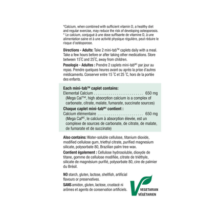 Jamieson - Calcium Mega Cal 650 mg | 100 + 20 mini-caplets