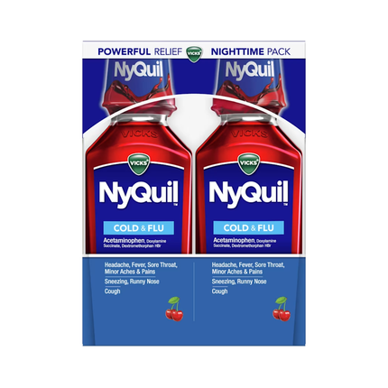 Vicks - NyQuil Syrup Twin Pack, Cherry | 2 x 354 mL