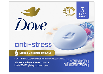 Dove - Anti-Stress Bar Soap Bar with Blue Chamomile & Oat Milk | 3 x 106 g