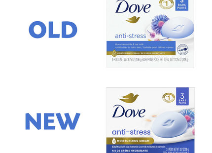 Dove - Anti-Stress Bar Soap Bar with Blue Chamomile & Oat Milk | 3 x 106 g