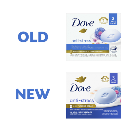 Dove - Anti-Stress Bar Soap Bar with Blue Chamomile & Oat Milk | 3 x 106 g