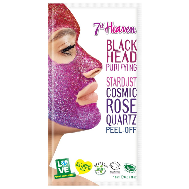 7th Heaven - Blackhead purifying Stardust Cosmic Rose Quartz Pink Guava - Peel off Mask | 10 ml