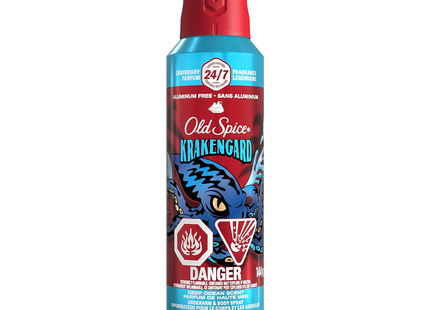 Old Spice - Krakengard Aluminum-Free Underarm & Body Deodorant Spray, Deep Ocean | 144 g