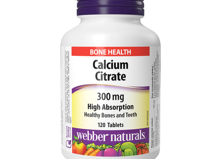 Webber Naturals Citrate de calcium pour la santé des os 300 mg | 120 comprimés