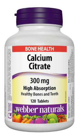 Webber Naturals Citrate de calcium pour la santé des os 300 mg | 120 comprimés