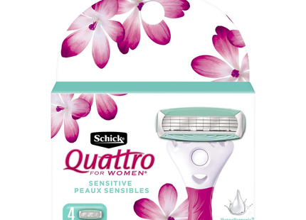 Schick - Quattro Peaux Sensibles Femme | 4 Recharges