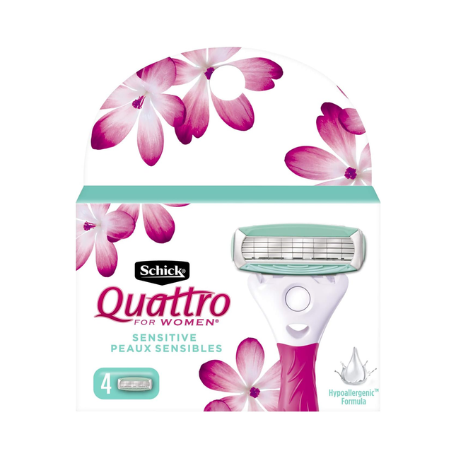 Schick - Quattro Peaux Sensibles Femme | 4 Recharges