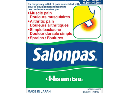 Salonpas Pain Relieving Topical Patch | 20 Patches