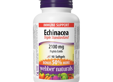 Webber Naturals - Echinacea Triple Standardized 2100 mg | BONUS 60+30 Softgels